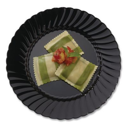 WNA Classicware Plates, Plastic, 10.25" dia, Black, 144/Carton (CW10144BK)