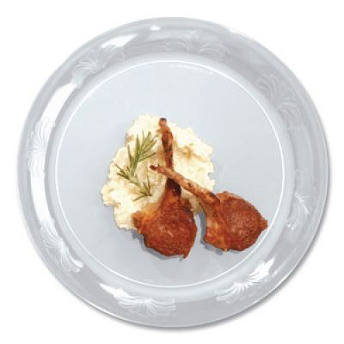 WNA Designerware Plastic Plates, 9" dia, Clear, 10/Pack, 18 Packs/Carton (DWP9180)