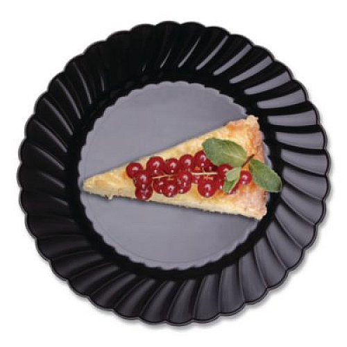 WNA Classicware Plastic Plates, 6" dia, Black, 10/Pack, 18 Packs/Carton (CW6180BK)