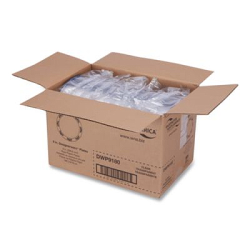 WNA Designerware Plastic Plates, 9" dia, Clear, 10/Pack, 18 Packs/Carton (DWP9180)
