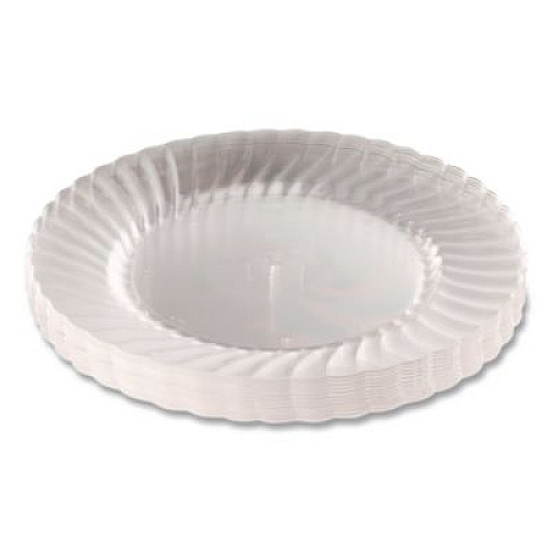 WNA Classicware Plastic Plates, 6" dia, Clear, 12/Pack, 15 Packs/Carton (RSCW61512)