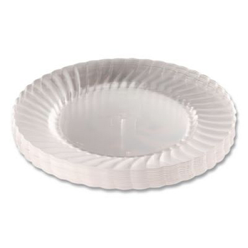 WNA Classicware Plates, Plastic, 10.25" dia, Clear, 12/Bag, 12 Bags/Carton (RSCW101212)