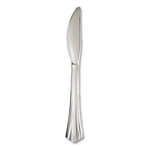 WNA Reflections Heavyweight Plastic Utensils, Knife, Silver, 40/Pack, 8 Packs/Carton (REF320KN)