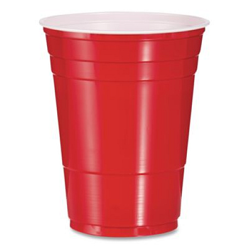 Dart SOLO Party Plastic Cold Drink Cups, 16 oz, Red, 50/Bag, 20 Bags/Carton (P16R)