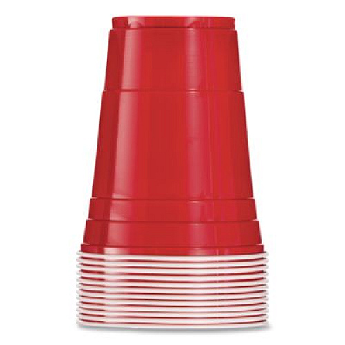 Dart SOLO Party Plastic Cold Drink Cups, 16 oz, Red, 24/Pack, 25 Packs/Carton (Y16250001)