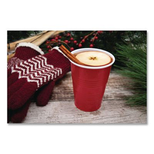 Dart SOLO Party Plastic Cold Drink Cups, 16 oz, Red, 24/Pack, 25 Packs/Carton (Y16250001)