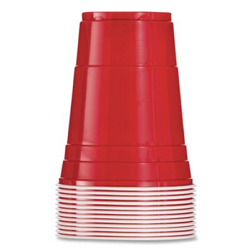 Dart SOLO Party Plastic Cold Drink Cups, 16 oz, Red, 50/Bag, 20 Bags/Carton (P16R)