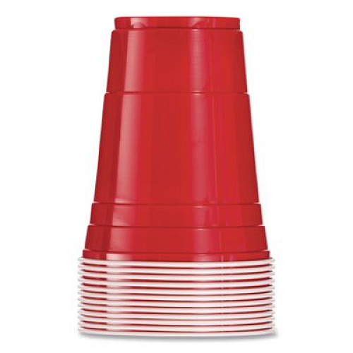 Dart SOLO Party Plastic Cold Drink Cups, 16 oz, Red, 50/Pack (P16RPK)