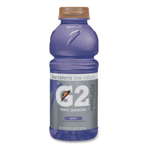 Gatorade G2 Perform 02 Low-Calorie Thirst Quencher, Grape, 20 oz Bottle, 24/Carton (04060)