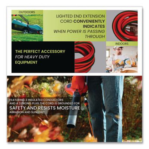 GoGreen Power 16 AWG Outdoor Extension Cord, 25 ft, 13 A, Orange (13725)