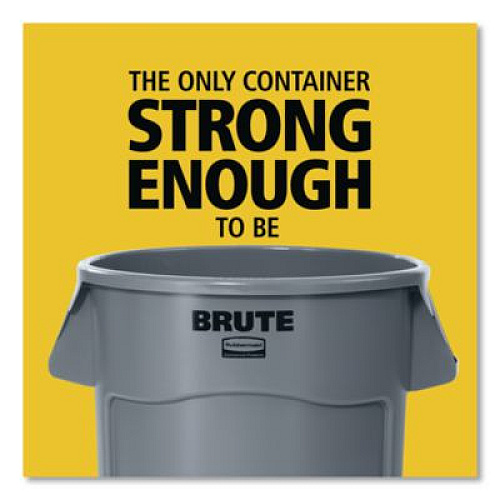 Rubbermaid Commercial Vented Round Brute Container, 32 gal, Plastic, Yellow (2632YEL)