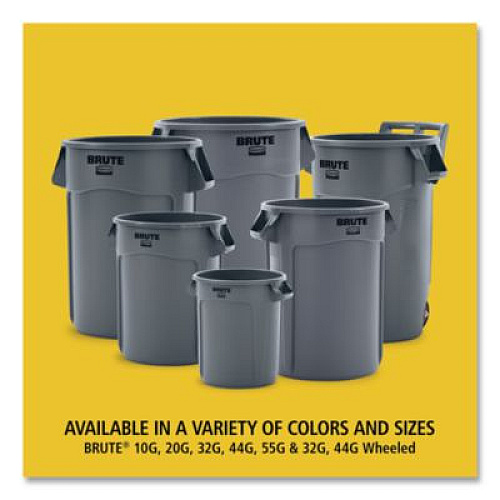 Rubbermaid Commercial Vented Round Brute Container, 44 gal, Plastic, Black (264360BK)