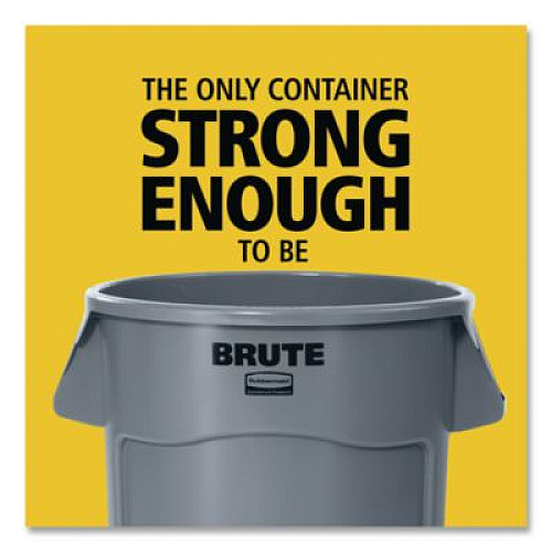 Rubbermaid Commercial Vented Round Brute Container, 44 gal, Plastic, Yellow (264360YEL)