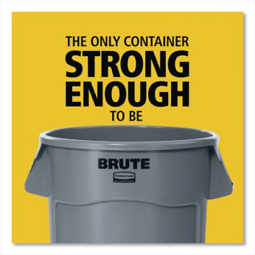 Rubbermaid Commercial Vented Round Brute Container, 55 gal, Plastic, Red, 3/Carton (FG265500RED)