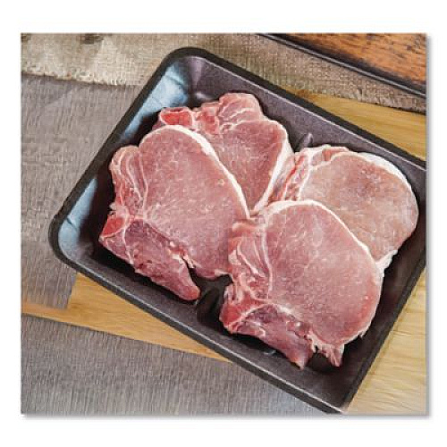 Pactiv Evergreen Supermarket Tray, #2, 8.4 x 5.9 x 0.7, Black, Foam, 500/Carton (51P902S)