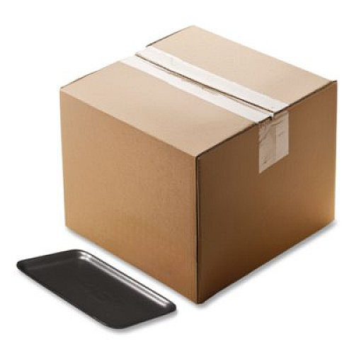 Pactiv Evergreen Supermarket Tray, #2, 8.4 x 5.9 x 0.7, Black, Foam, 500/Carton (51P902S)