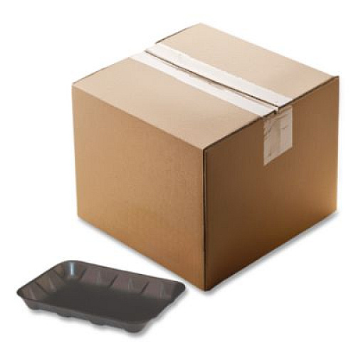 Pactiv Evergreen Supermarket Tray, #4D, 8.6 x 6.6 x 1.3, Black, Foam, 400/Carton (51P904D)
