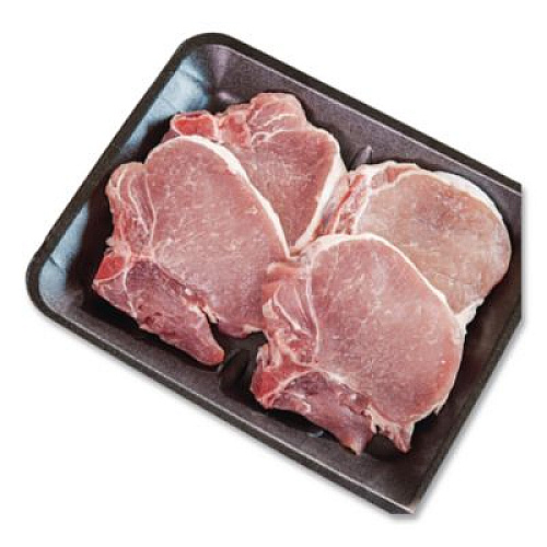 Pactiv Evergreen Supermarket Tray, #10S, 10.9 x 5.9 x 0.7, Black, Foam, 500/Carton (51P910S)