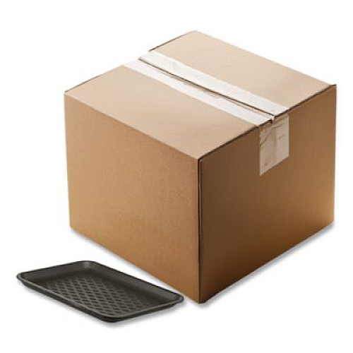 Pactiv Evergreen Supermarket Tray, #10S, 10.9 x 5.9 x 0.7, Black, Foam, 500/Carton (51P910S)