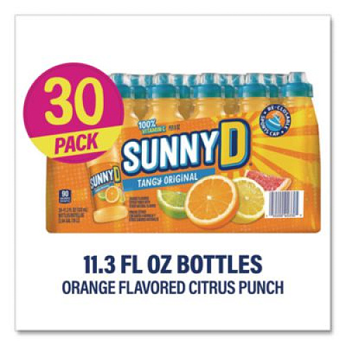 SUNNY D Tangy Original Sport Bottle, Orange, 11.3 oz Bottle, 30/Carton (22002659)