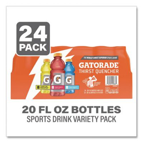 Gatorade Rainbow Variety Pack, Cool Blue/Fruit Punch/Lemon Lime, 20 oz Bottle, 24/Carton (22002675)