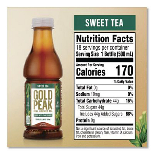 Gold Peak Sweet Black Tea Bottles, 16.9 oz Bottle, 18/Carton (22002678)
