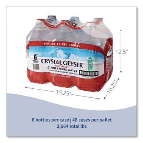 Crystal Geyser Alpine Spring Water, 1 Gal Bottle, 6/Carton, 48 Cartons/Pallet (12514)