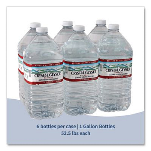 Crystal Geyser Alpine Spring Water, 1 Gal Bottle, 6/Carton (12514CT)