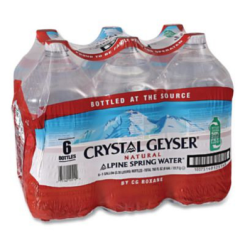 Crystal Geyser Alpine Spring Water, 1 Gal Bottle, 6/Carton (12514CT)