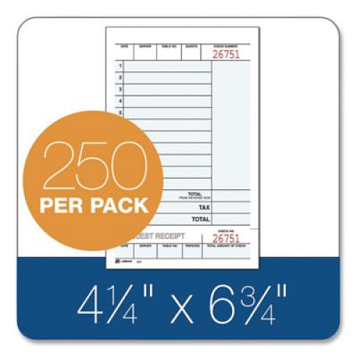 Adams Multi-Part Guest Check Unit Sets, Two-Part Carbonless, 4.25 x 6.75, 250 Forms Total (947SWC)