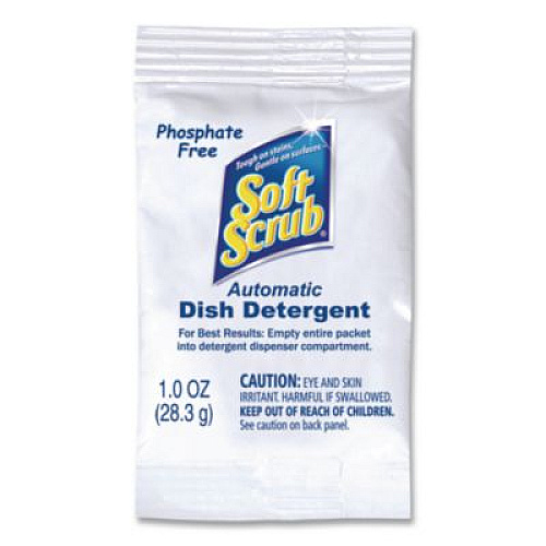 Soft Scrub Automatic Dish Detergent, Lemon Scent, Powder, 1 oz Pack, 200/Carton (10006)