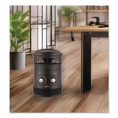 Alera 360 Deg Circular Fan Forced Heater, 750 W, 8 x 8 x 12, Black (HEFF360B)