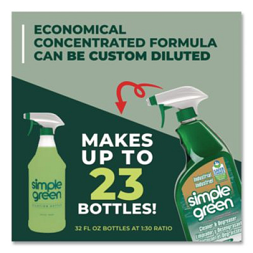 Simple Green Industrial Cleaner and Degreaser, Concentrated, 24 oz Spray Bottle, 12/Carton (13012CT)