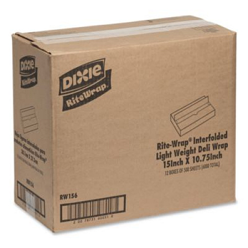 Dixie Dry Wax Light Weight Deli Paper, 15.12 x 10.75, 500/Pack, 12 Packs/Carton (RW156)