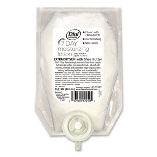 Dial Professional 7-Day Moisturizing Lotion for Versa Dispenser, 15 oz Refill Pouch, 6/Carton (12260CT)