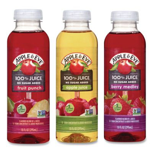 Apple & Eve 100% Fruit Juice Variety Pack, Assorted Flavors, 10 oz Bottle, 24/Carton (22002662)
