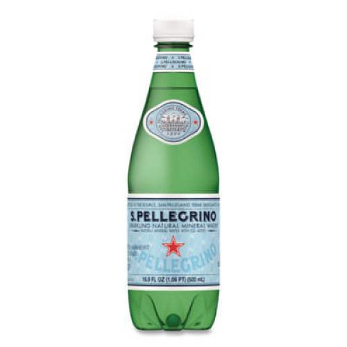 S. Pellegrino Sparkling Water Bottles, Unflavored, 16.9 oz Bottle, 24/Carton (22002683)