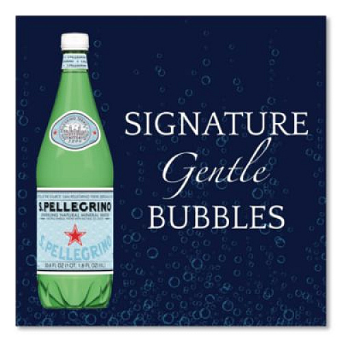 S. Pellegrino Sparkling Water Bottles, Unflavored, 16.9 oz Bottle, 24/Carton (22002683)
