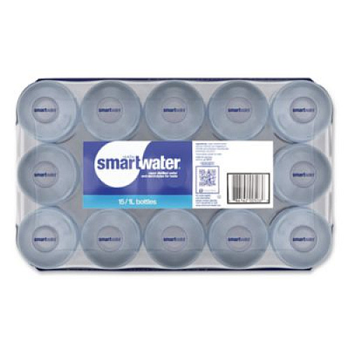 smartwater Vapor-Distilled Water, Unflavored, 33.8 oz Bottle, 15/Carton (22002684)