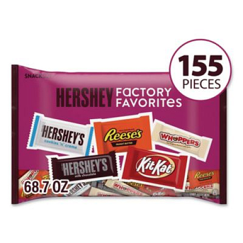 Hershey's Snack Size Bulk Candy Assortment, Assorted Flavors, Individually Wrapped, 155 Pieces (22002629)