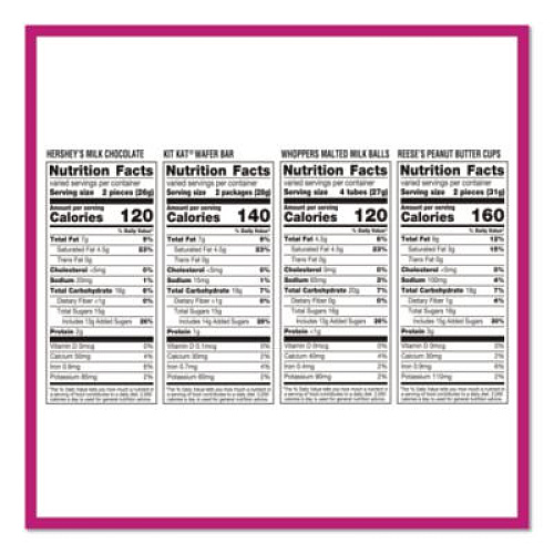 Hershey's Snack Size Bulk Candy Assortment, Assorted Flavors, Individually Wrapped, 155 Pieces (22002629)