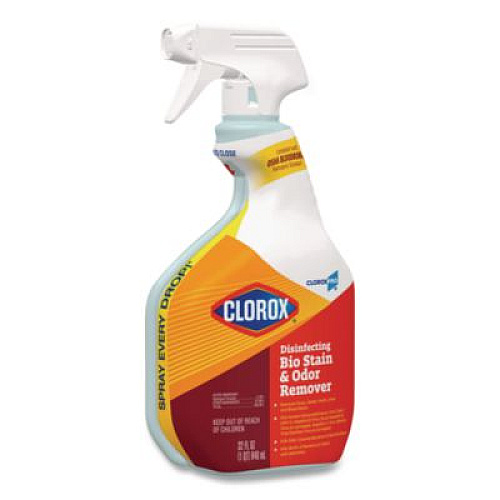 CloroxPro Disinfecting Bio Stain and Odor Remover, Fragranced, 32 oz Spray Bottle, 9/Carton (31903)