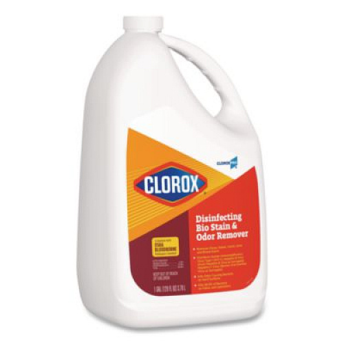 CloroxPro Disinfecting Bio Stain and Odor Remover, Fragranced, 128 oz Refill Bottle, 4/Carton (31910)