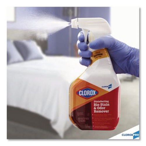 CloroxPro Disinfecting Bio Stain and Odor Remover, Fragranced, 128 oz Refill Bottle, 4/Carton (31910)