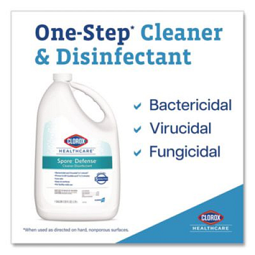 Clorox Healthcare Spore Defense Cleaner Disinfectant, Closed System, 1 gal Refill Bottle, 4/Carton (32122)