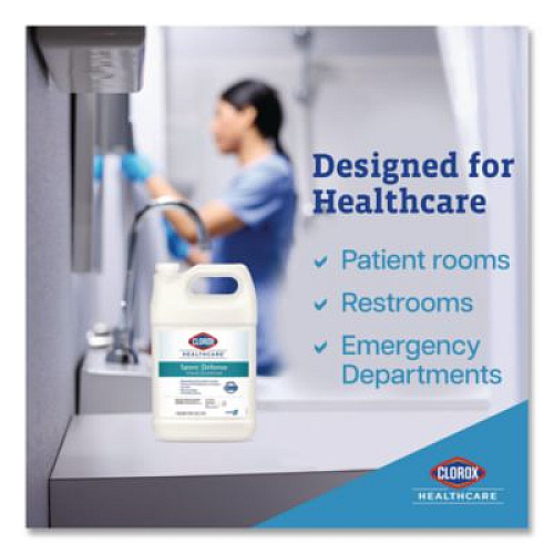 Clorox Healthcare Spore Defense Cleaner Disinfectant, Closed System, 1 gal Refill Bottle, 4/Carton (32122)