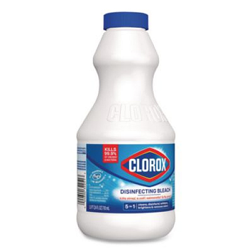 Clorox Concentrated Regular Disinfecting Bleach, 24 oz Bottle, 12/Carton (32251)