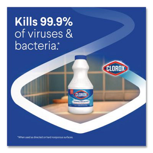 Clorox Concentrated Regular Disinfecting Bleach, 24 oz Bottle, 12/Carton (32251)