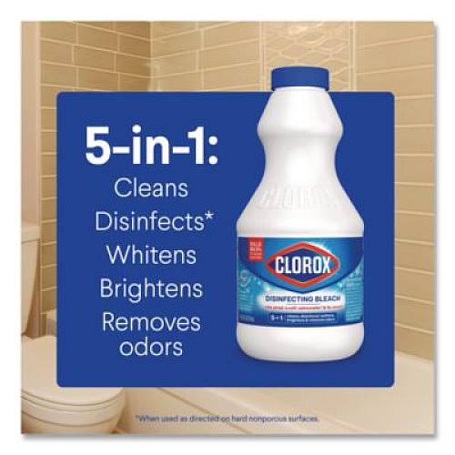 Clorox Concentrated Regular Disinfecting Bleach, 24 oz Bottle, 12/Carton (32251)