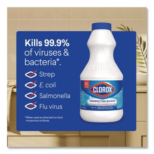 Clorox Concentrated Regular Disinfecting Bleach, 24 oz Bottle, 12/Carton (32251)